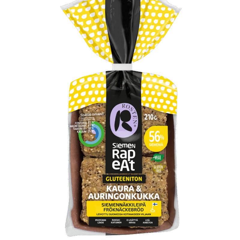 Gluteenivaba kaera- ja päevalilleseemne näkileib 210g