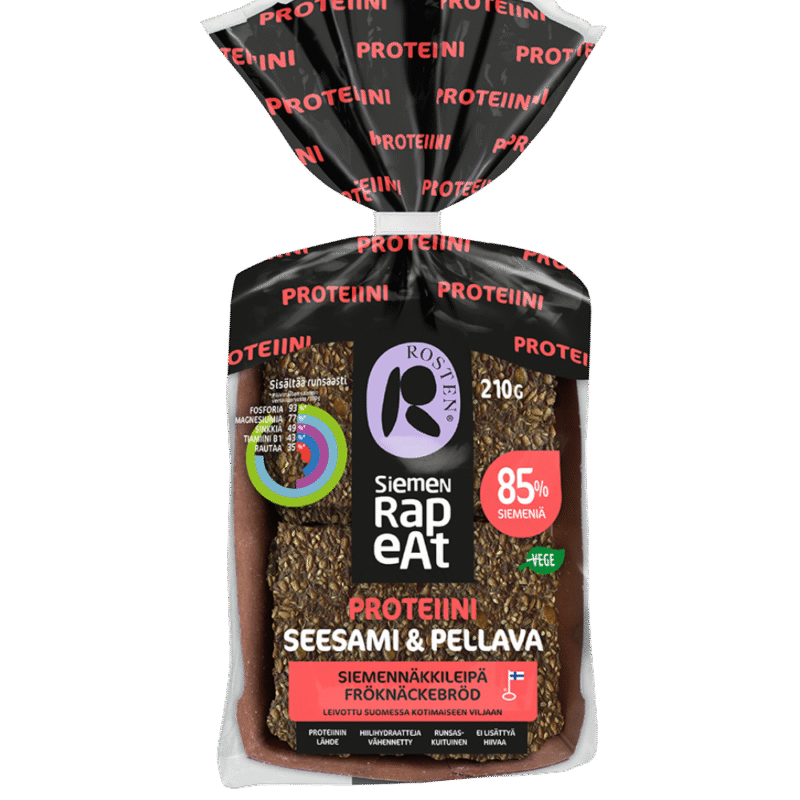 Kõrge proteiini sisaldusega seesami- ja linaseemne näkileib 210g