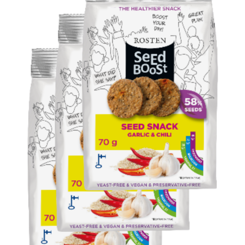 3 x SeedBoost küüslaugu ja tšilliga snäkk 70g