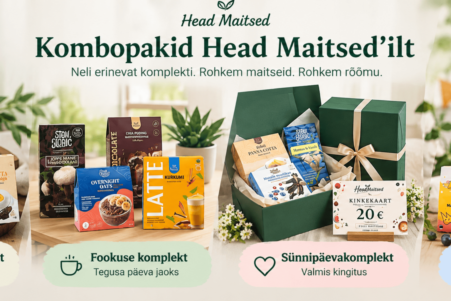 Kombopakid Head Maitsed’ilt – milline sobib just sinule? 🎁 4 erinevat komplekti 💚 Rohkem maitseid ühes pakis ✨ Kingiks või endale Kas otsid kingitust, mille val